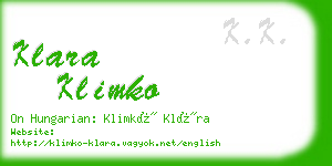 klara klimko business card